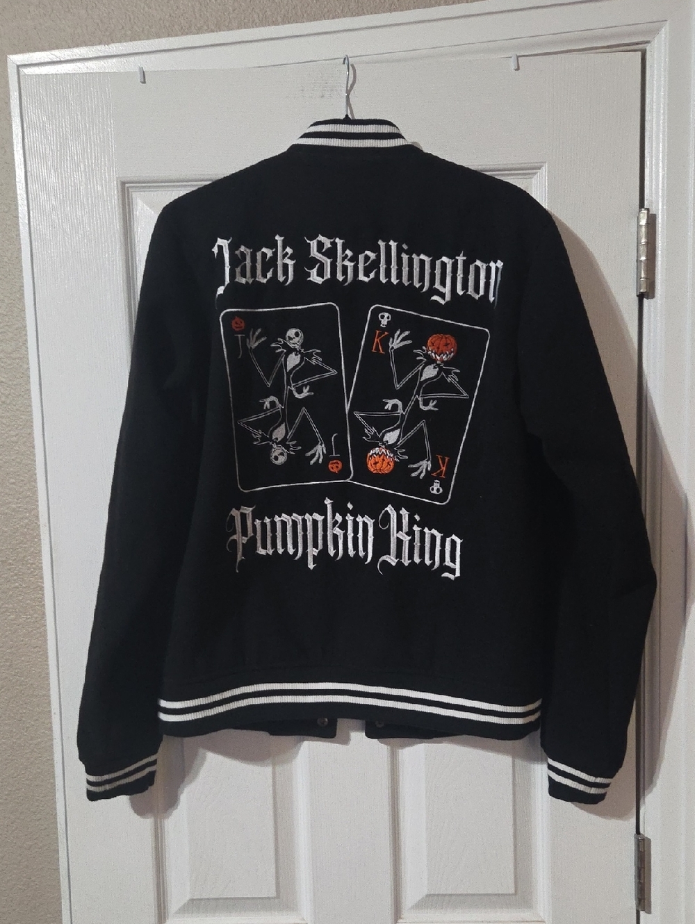 Disney Black & White Jack Skellington Varsity Jacket